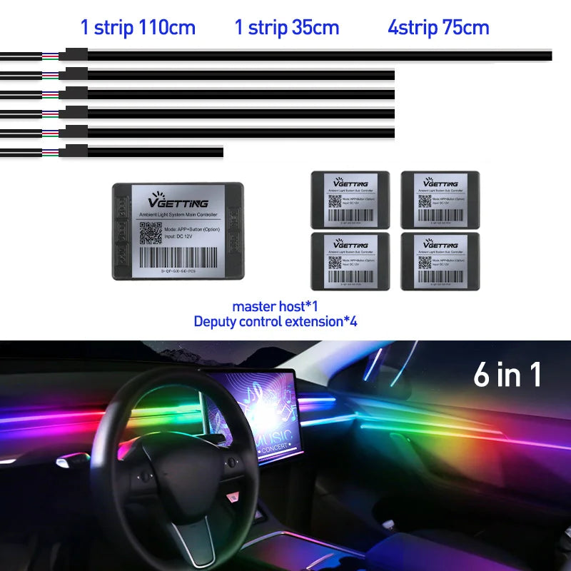 64-Color Car Ambient Light