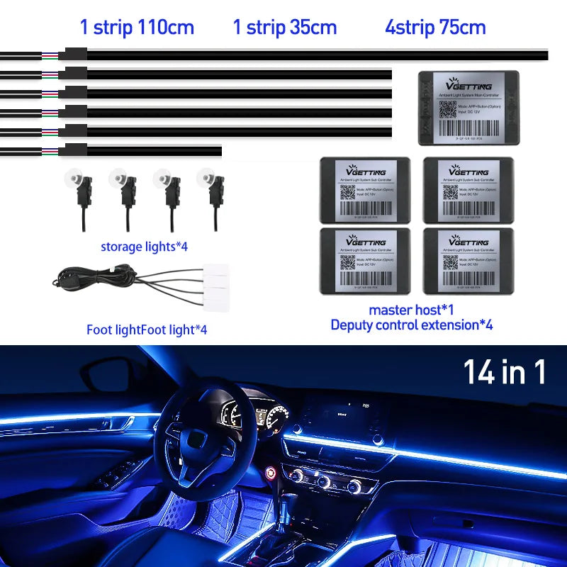 64-Color Car Ambient Light