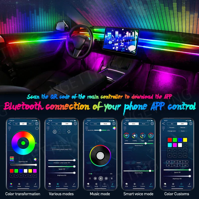 64-Color Car Ambient Light