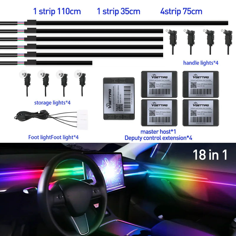 64-Color Car Ambient Light