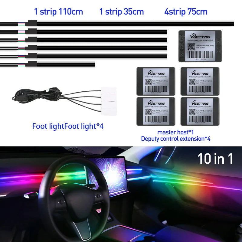 64-Color Car Ambient Light